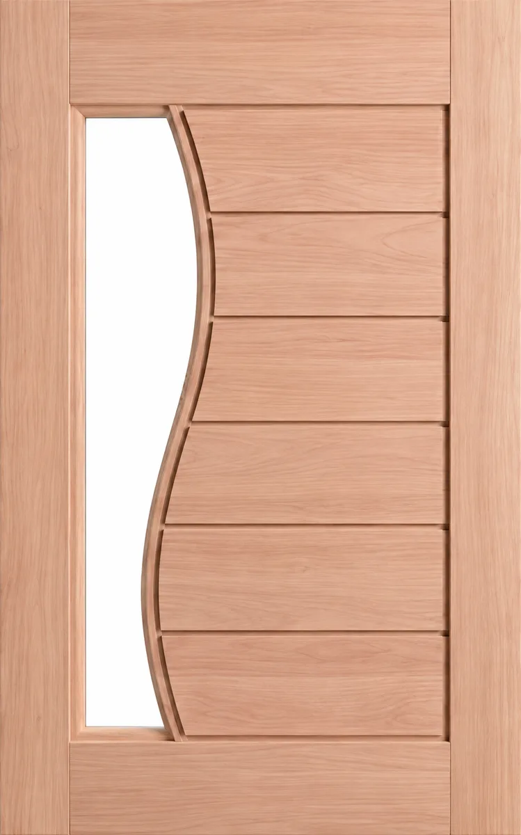 Porta BBB Visor Curvo — modelo em eucalipto da Cometa Portas