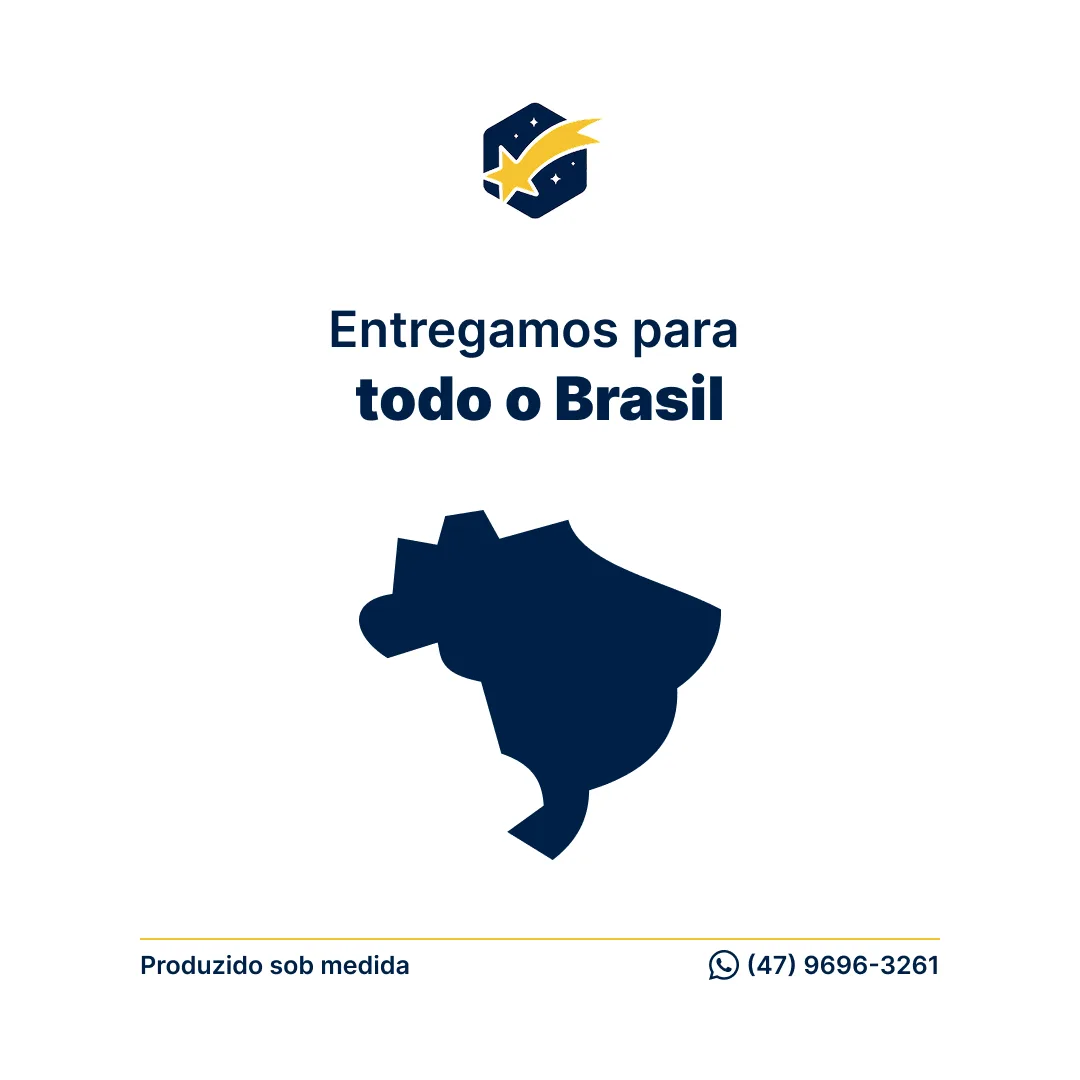 Mapa do Brasil com o texto: entregamos para todo o Brasil